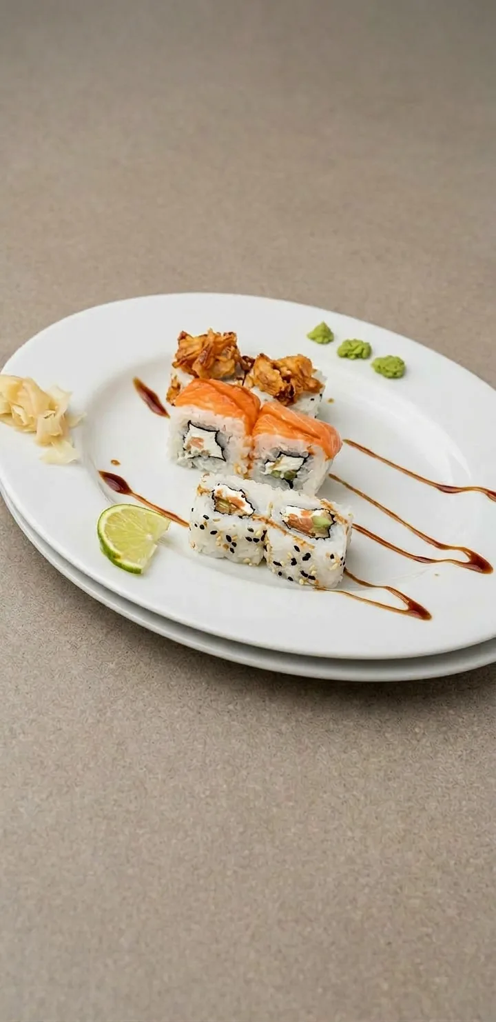 Sushi rolnice elegantno servirane na tanjiru